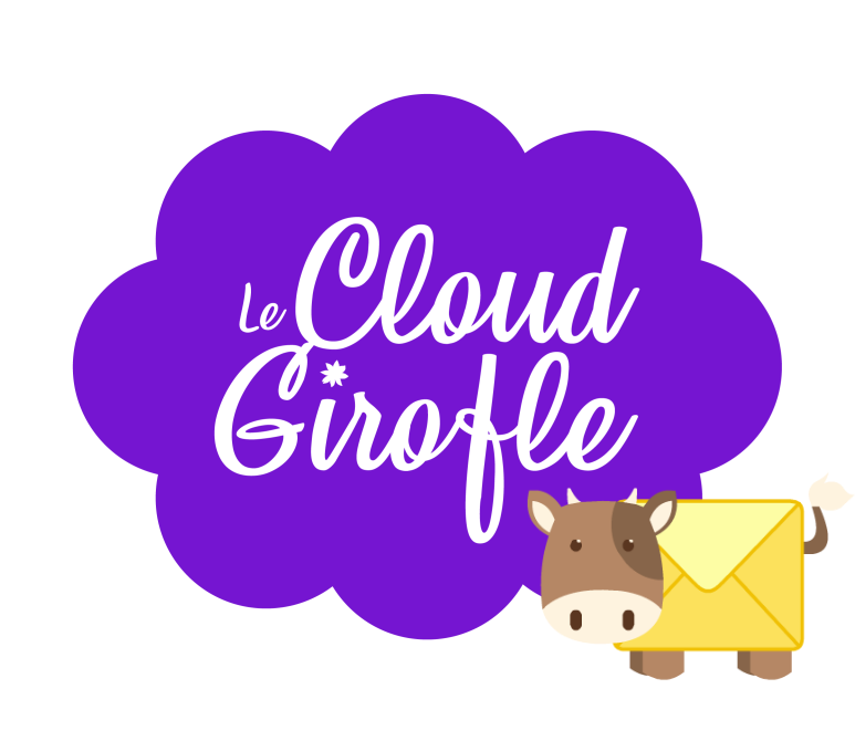 Logo du Cloud Girofle à côté de celui du logiciel mailcow: un nuage violet et une vache dont le corps est une enveloppe